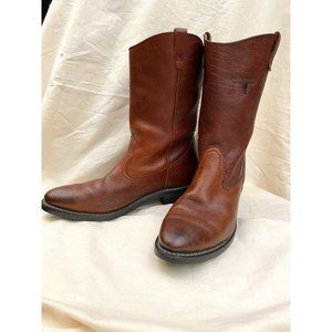 Mens Mason Comfort Western Brown Leather Work Boots Shoes 14D Oil Resistant